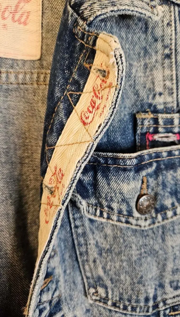 Vintage Coca-Cola Acid Wash Denim Trucker Jacket Size Youth  M